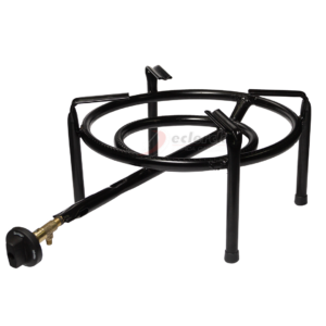 Paellero redondo. Cuenta con robinete semi industrial de bronce y perilla de polimero negra 1