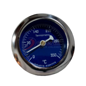 Pirometro 350° frente de acero inoxidable, fondo azul