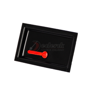 Pirometro rectangular chico negro con aguja roja